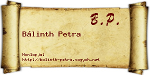 Bálinth Petra névjegykártya