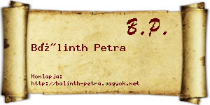 Bálinth Petra névjegykártya