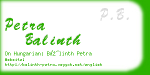 petra balinth business card